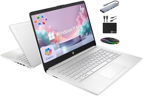 HP 14" Laptop 2025 Business Student Slim Computer, Lifetime MS Office, Copilot AI, Quad-Core Intel CPU, 16GB RAM, 628GB Storage (128GB UFS+500GB Ext), MarxsolAccessory, Wi-Fi 6, Win 11 Pro, Silver by Unknown