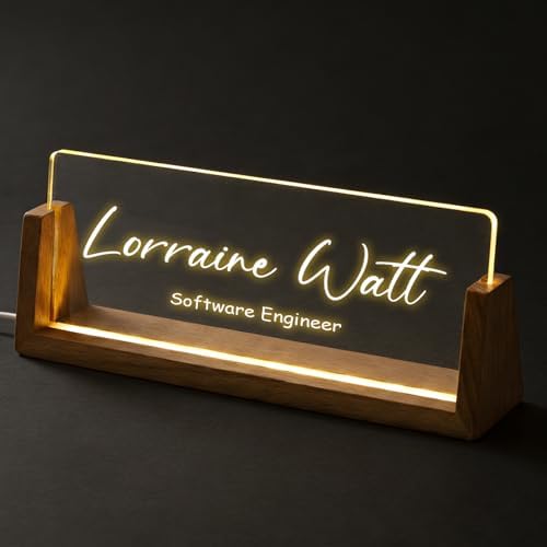 Custom Desk Name Plate,Light Up Acrylic Office Sign, Personalized Gift for Boss Coworker Teacher, Employee Appreciation Award, Home Office Decor - Image 2