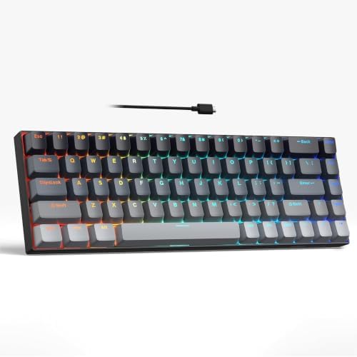 MageGee Portable 60% Mechanical Gaming Keyboard, RGB Backlit Compact 68 Keys Mini Wired Office Keyboard with Red Switches for Laptop PC Mac - Gradient Black by MageGee