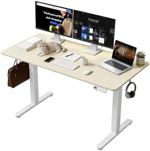 48 Inch Height Adjustable Standing Desk for Home Office, Natural by Unknown
