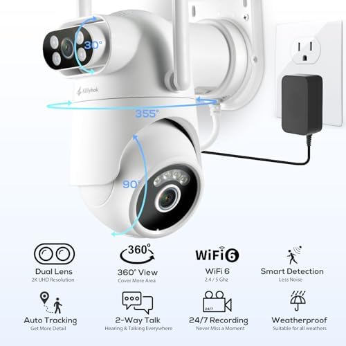 Wireless Security Camera System with 10" Touchscreen Monitor, 2K Dual Lens - Image 2