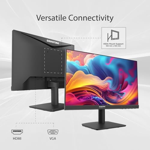 Gigastone 22 inch IPS LED Back Light Monitor 3-Pack 75Hz FHD 1920 x 1080, 1080P 178° Wide View Frameless, Dual Monitor, 4ms, Eye Care Technology, Ergonomic Tilt VESA Mount, HDMI VGA - Image 3