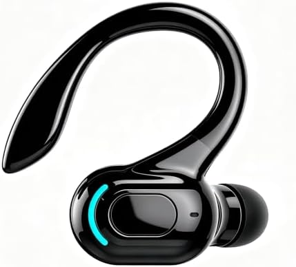 Wireless Headset Business Headphones,Waterproof Hanging Single Ear Earbuds,Mono Wireless Headset Noise Cancelling Sports Wireless Earpiece with Mic for Smart Phones (Black) by YourBestChoose