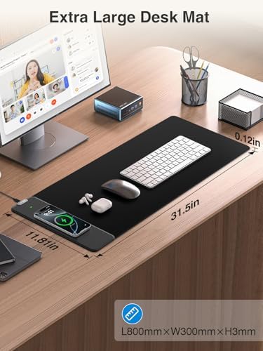 Magnetic Wireless Charging Mouse Pad, 31.5"x11.8" Large Desk Mat - Image 2