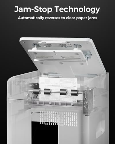 110-Sheet Micro-Cut Paper Shredder Auto Feed Shredders P-4 High Security for Home Office 6.8 Gallon Bin with Casters - Image 6