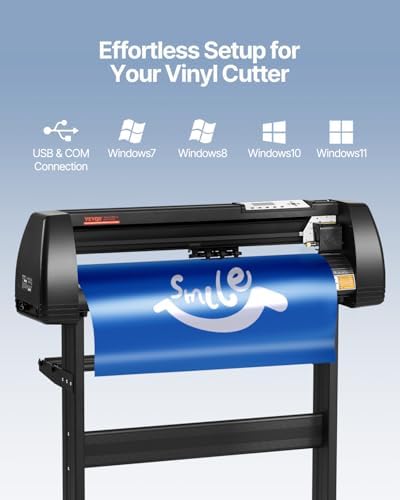 VEVOR 28-inch Cutting Machine for Vinyl, Features LCD Screen, Dual Adjustable Spring Rollers for Sign Crafting, Includes Signmaster for Creative Design & Cutting - Image 3