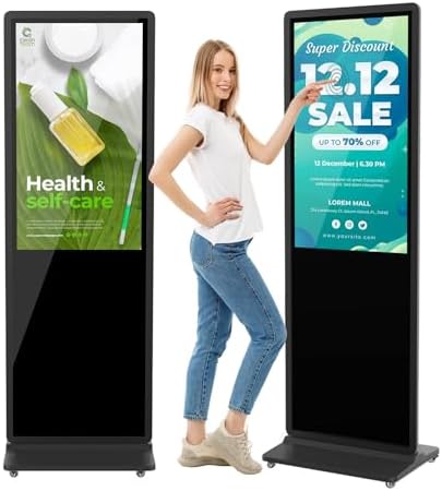 MWE 37 Inch Touchscreen Kiosk, Indoor Floor Standing Digital Signage Displays, Advertising Display LCD Totem with Custom Service, Interactive Display Poster Android System with Auto Media Player by QIXZOCV