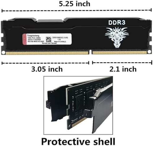 Yongxinsheng 16GB (8GBx2) DDR3 1866MHz (PC3 14900) CL13 Desktop Memory 240Pins 1.5V Non-ECC Unbuffered Ddr3 UDIMM RAM - Black - Image 6