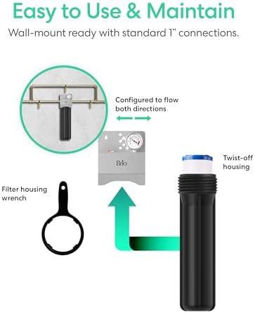 Brio Whole House Water Filter System for Heavy Metal Reduction w/Gauge & Fast-Flow GAC + KDF Filter 4.5" x 20" | Improves Taste & Protects Home Appliances | 900 GPH | 100,000 Gallons or 12 Months - Image 7