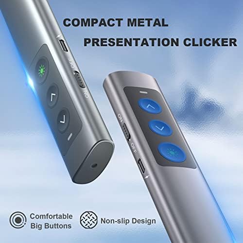 Metal Wireless Presentation Clicker, 2-in-1 USB Type-C Dual Receiver - Image 4