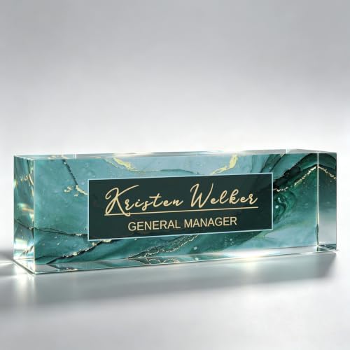 Desk Name Plate Personalized, Custom Name Plate for Desk, Acrylic Desktop Accessories, Office Gift & Decor for Women Men, Teacher Nurse Boss Employee Appreciation Gifts by PersonalizedGifts