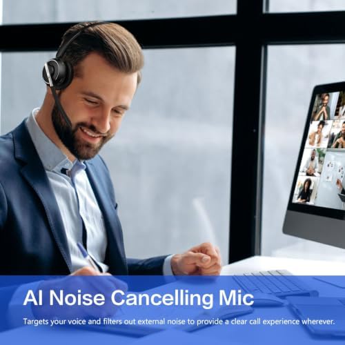 Wireless Headset with Mic for Work Bluetooth Headset with Microphone for PC - Image 5