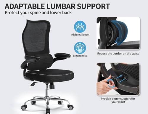 TRALT Office Chair Ergonomic Desk Chair with Lumbar Support Black Ink, 1 - Image 5