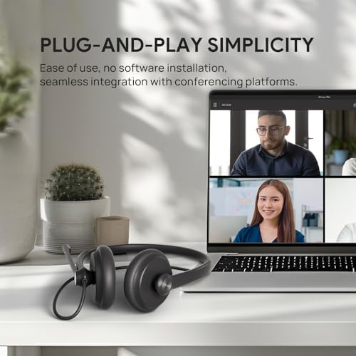 Yealink UH34 Wired Headset,USB-A,Noise Canceling Mic,in-Line Control,On-Ear (Pack of 2) - Image 5