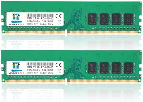 16GB DDR4 RAM 2x8GB 2133 MHz UDIMM 2RX8 PC4-17000 DDR4-2133P CL15 DIMM Non-ECC Desktop Memory KIT by motoeagle