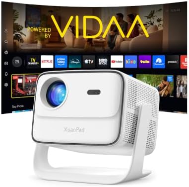 [VIDAA Live TV & 6000 ANSI & Now with Netflix] 4K Smart Projector with WiFi and Bluetooth, AI Voice Control, XuanPad White Portable Outdoor Movie Projector 4k, 42W Dolby Audio, Auto Focus & Keystone by YouDeservetheBest