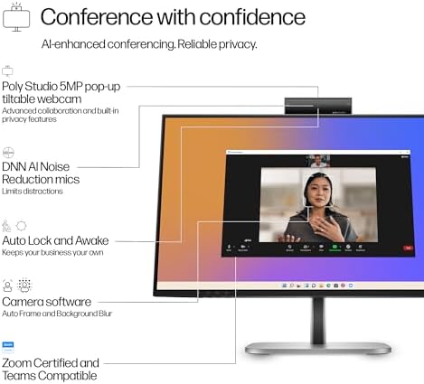 HP Series 5 Pro 24" FHD USB-C Conferencing Monitor, 5MP Pop-up Webcam - Image 6