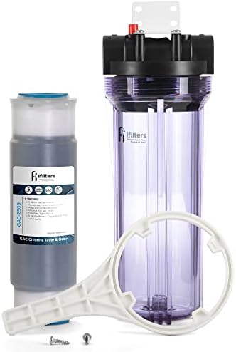iFilters Whole House Sediment, Rust & CTO Filter Clear Housing w/ AP117 Comparable Filter Cartridge Included, 3/4" Ports by iFilters