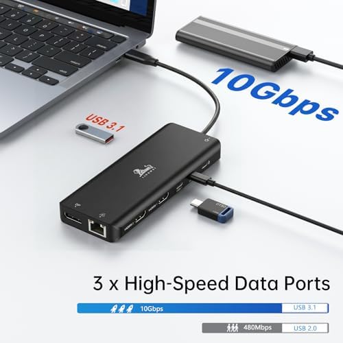 13-in-1 Docking Station Dual Monitor 4K, LIONWEI USB C Dock for Laptop Mac - Image 5