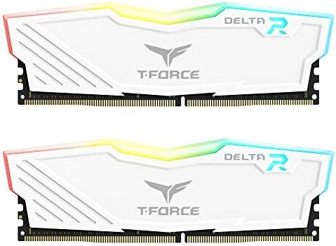 TEAMGROUP T-Force Delta RGB DDR4 16GB (2x8GB) 3200MHz (PC4-25600) CL16 Desktop Memory Module ram White - TF4D416G3200HC16CDC01 by TEAMGROUP