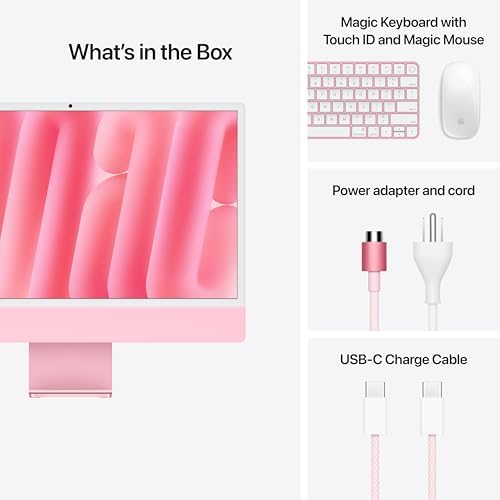Apple 2024 iMac All-in-One Desktop Computer with M4 chip with 10-core CPU, 10-core GPU: Built for Apple Intelligence, 16GB Unified Memory, 512GB SSD Storage; Pink with AppleCare+ (3 Years) - Image 6