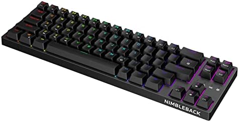 LTC NB681 Nimbleback Wired 65% Mechanical Keyboard, RGB Backlit Ultra-Compact 68 Keys Gaming Keyboard with Hot-Swappable Switch and Stand-Alone Arrow/Control Keys (Hot Swappable Blue Switch, Black) by LTCOfficial