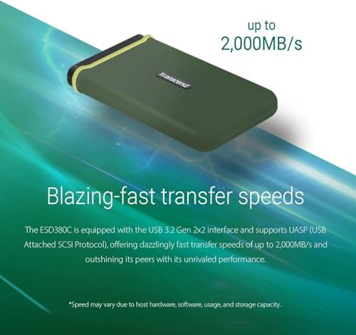 Transcend 1TB ESD380C Portable SSD Up to 2000MB/s Shock-Resistant, Type C - Image 4