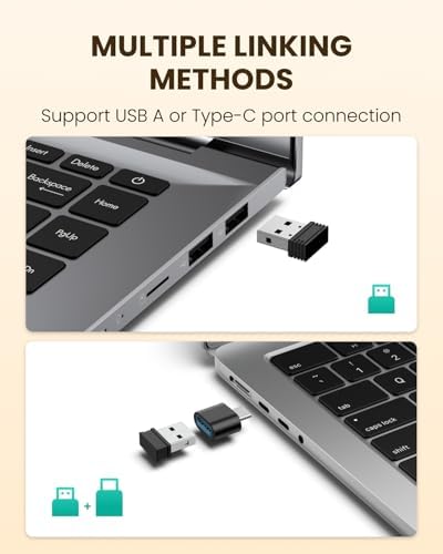 POJTK Ergonomic Wireless Rechargeable Mouse, Bluetooth+USB A+Type C(3 in 1) Connection, 5 Levels Up to 4800 DPI, 6 Silent Buttons, 2.4GHz Carpal Tunnel Vertical Mice, for Laptop, Desktop,MacBook-black - Image 5