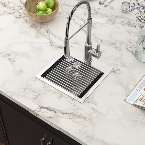 15 Inch Drop In Small Bar Sink with Accessories - Image 3