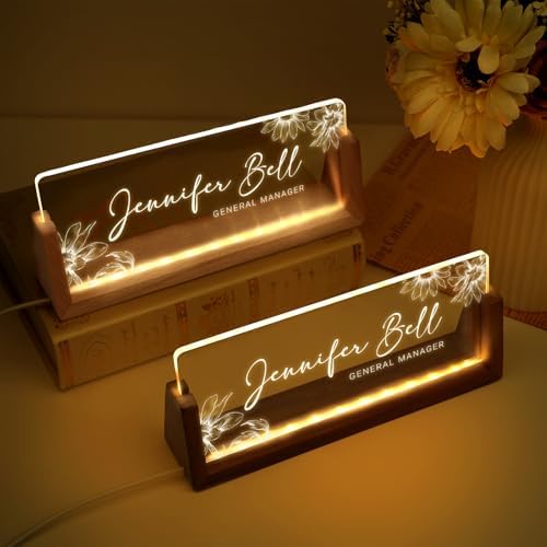 Custom Name Plate for Desk, Personalized Light Up Acrylic Desk Name Plate, Personalized Office Gifts for Boss Coworkers Teacher, Employee Appreciation GIfts, Office Decor for Women Men - Image 5