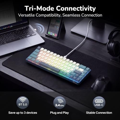 RK ROYAL KLUDGE RK68 65% RGB Wireless Mechanical Keyboard for Gaming, Work - Image 3