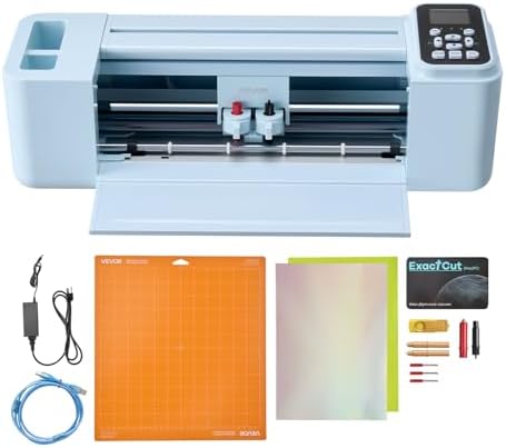 VEVOR Vinyl Cutting Machine, 12 in, Button and Screen Controlled Vinyl Cutter, 20000+ Built-in Design Resources, Compatible with Mac, Windows, Android and iOS, for Creating Customized Crafts Cards by VEVOR