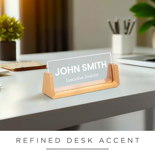 Personalized Light Up Desk Name Plate, Custom LED Acrylic Name Plate for Office, Appreciation Gifts for Boss Coworker Employee Teacher, Office Desk Decor for Women Men - No Line1, 3x6", Acrylic, Made in USA by My Sign Center - Image 2