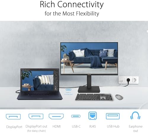 ASUS BE249CGN 24 Inch 1080P 120Hz Computer Monitor, USB-C 96W, HDMI, RJ45 - Image 3