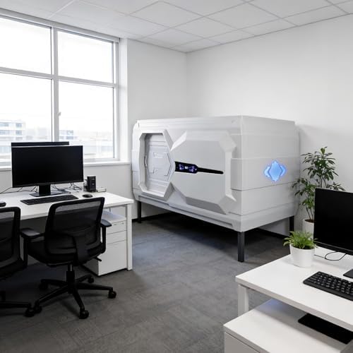 Office Rest Pod, Private Relaxation Cabin with Ventilation, Acoustic Privacy Booth for Focus and Rejuvenation, Portable Quiet Room with LED Ambient Lighting, Large Personal Workspace, W87” D50” H60” - Image 3