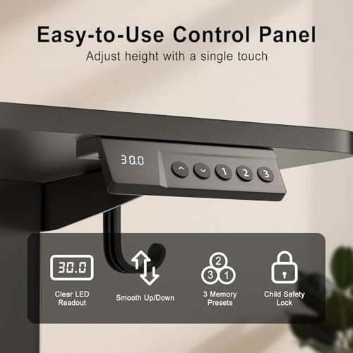 63 Inch Height Adjustable Standing Desk for Home Office, Black - Image 2