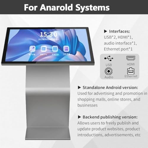21.5 32 Inch Touch Screen Kiosk, 1080P HD IPS Digital Signage 22in-Silver - Image 3