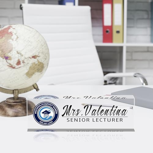 Custom Acrylic Name Plate For Desk - Personalized Logo Office Desk Decor, Employee Appreciation Gift For Men And Women With Image And Text - Image 3