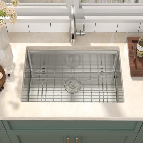 Mocoloo 27 Inch Undermount Kitchen Sink - 27x19 Stainless Steel Sink 16 Gauge Single Bowl Workstation Handmade Deep Basin - Image 2