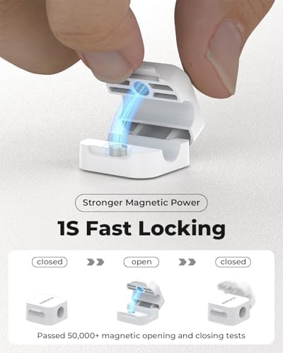 10 Pack Magnetic Cord Organizer, Magnetic Cable Clips for Desk Cable Management, Cord Holder for Nightstand, Wire Management Cable Holder for Charger Holders, Adhesive Cord Organizer Clips - Image 4