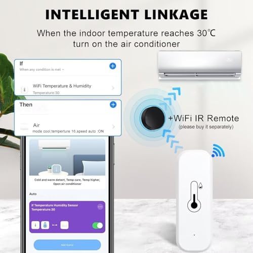 WiFi & Bluetooth Temperature and Humidity Monitor,Compatible with Alexa and Google Home,for Home, Baby Rooms,Greenhouses Accessories, Garages, Office 4Pack(No Include Battery) - Image 4
