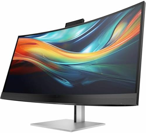 HP 7 Pro 740pm 39.7" 21:9 5K Curved IPS LCD Conferencing Monitor, Silv - Image 2