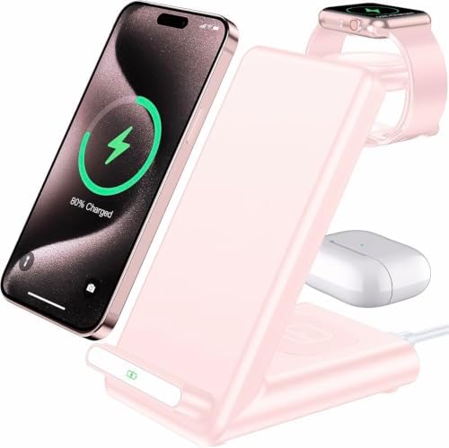Wireless Charging Station,3 in 1 Charging Stand for Apple Multiple Devices by QKXC