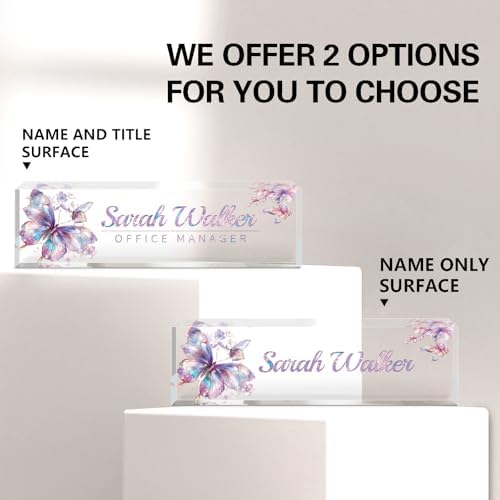 Name Plate for Desk, Desk Name Plate Personalized, Office Decor for Women Men, Acrylic Desktop Accessories, Office Appreciation Gifts for Boss Social Workers Nurse Teacher Employee (Galaxy) - Image 2
