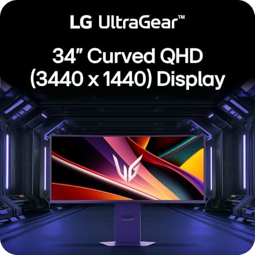 LG 34G600A-B 34-inch Ultragear WQHD (3440 x 1440) Curved Gaming Monitor 160Hz, AMD FreeSync Premium, HDR10, Built-in Speaker, Reader Mode, HDMI 2.1, DisplayPort, Tilt/Height/Swivel Stand, Black - Image 2