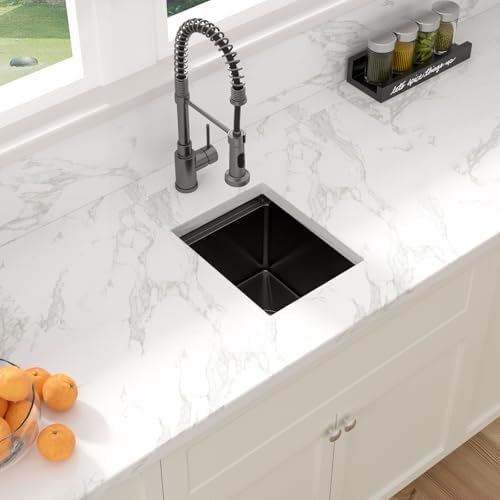 Sarlai 12 Black Bar Sink 12 x 15 Inch Undermount Workstation Bar Prep Sinks - Image 4