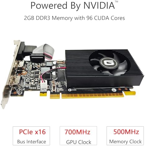 Glorto GeForce GT 730 2G Low Profile Graphics Card, 2X HDMI, VGA, DDR3, PCI Express 1.0 x16, Entry Level GPU for PC, SFF and HTPC - Image 2