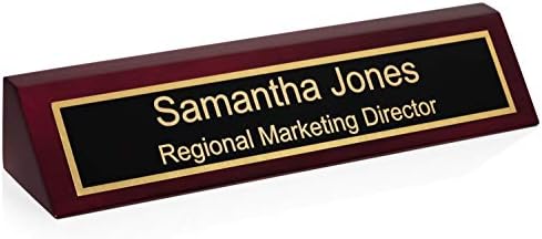 Providence Engraving Custom Wooden Desk Wedge Engraved Name Plate by ProvidenceEngraving