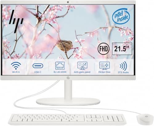 HP 22" FHD All-in-One Desktop Computer, 32GB DDR5 RAM, 128GB UFS Storage,13th Gen Intel Quad-Core N100 CPU, WiFi 6, Bluetooth 5.3, RJ45, USB-C (10Gbps), UHD Graphics, 720p Cam, Office 365 for Web by Unknown
