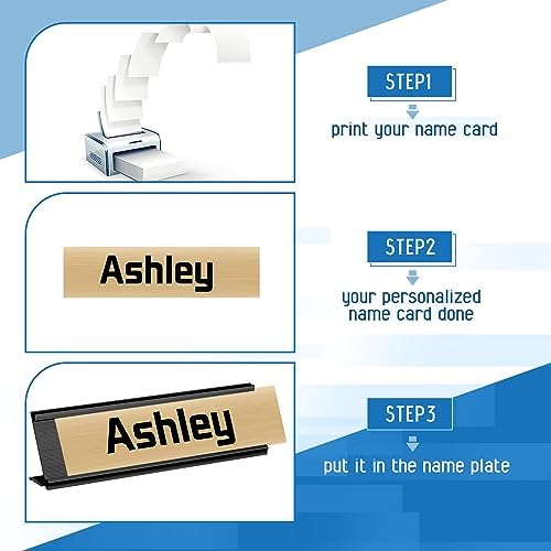 LEIFIDE 12 Pack 2x8 in Aluminum Name Plate Holder for Desk Office, Black - Image 5